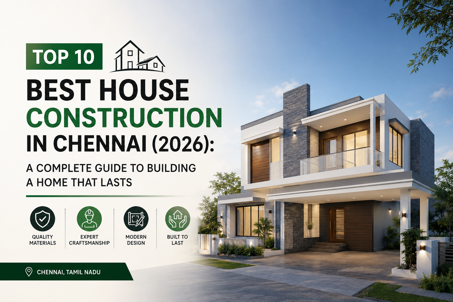 Top 10 House Construction in Chennai (2026) showcasing premium home construction and luxury residential building excellence.